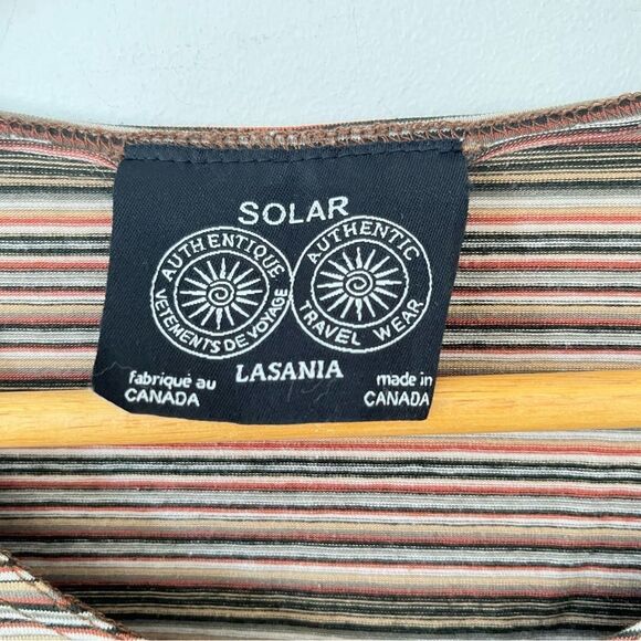 Solar Lasania Brown Shades Striped Short Sleeve T-Shirt - Picture 5 of 6